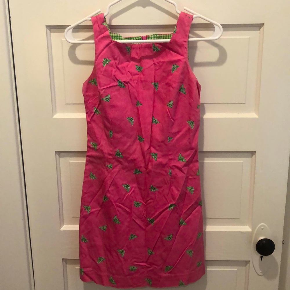 Lilly Pulitzer pink green preppy bee dress 2
